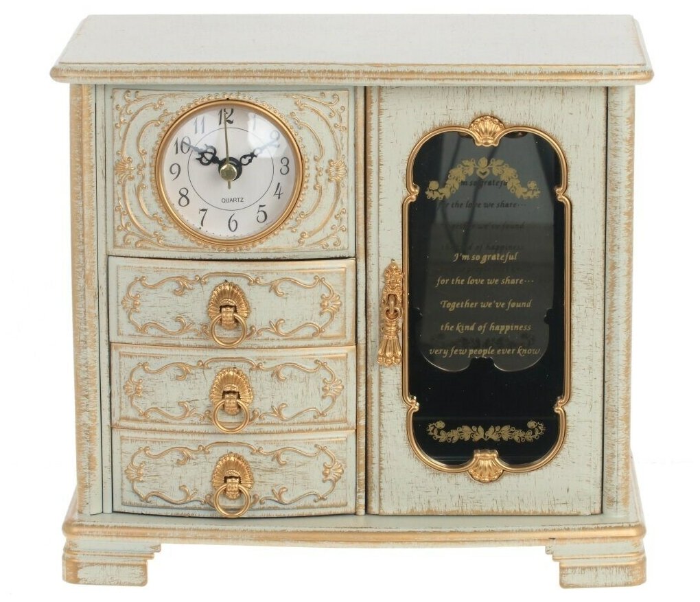 Шкатулка для украшений с часами, 21*12*19 см KSM-714964