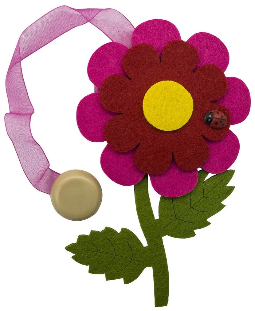 0368-0217 Клипса-магнит из фетра для штор 'цветок' Astra&Craft (C312/C171) - фотография № 1
