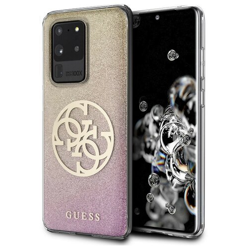 фото Чехол cg mobile guess 4g circle logo hard pc/tpu для galaxy s20 ultra, цвет розово-золотой градиент (guhcs69pcuglpgg)