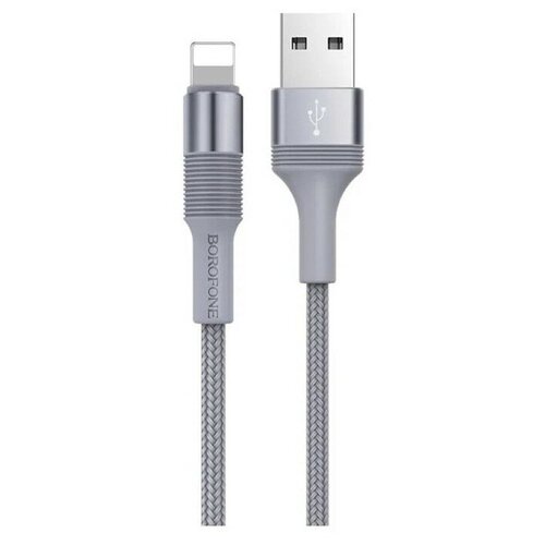 Кабель USB - Apple lightning Borofone BX21 Outstanding Серый кабель usb apple lightning borofone bx21 outstanding серый