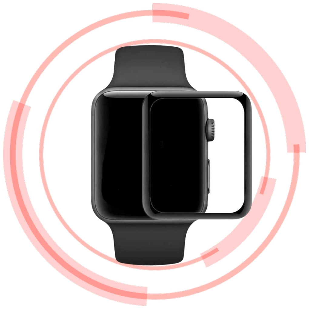 Защитное стекло для Apple Watch 44 мм / Стекло на Эпл Воч 44 мм / Полноэкранное закаленное стекло