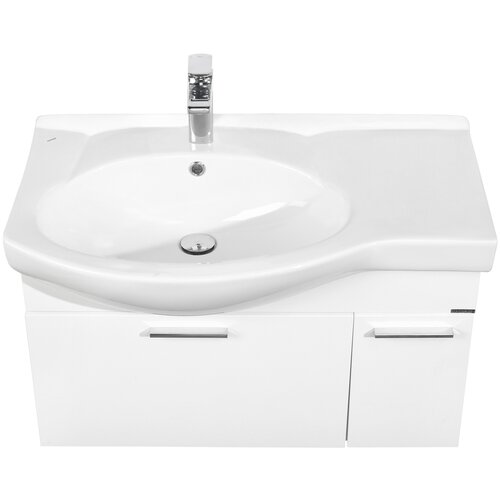 фото Тумба под раковину акватон инди 80 подвесная 1a188401nd010 белый глянец