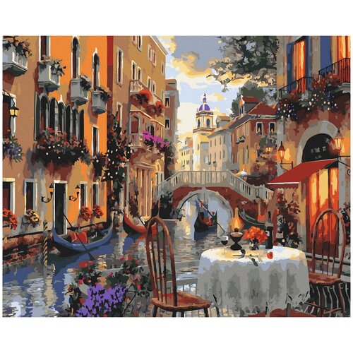 фото Картина по номерам итальяно 40х50 см венецианский ресторан