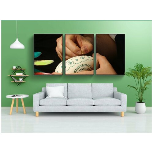 фото Набор модулных постеров для интерьера "пасхальный, ремесла, сербский" 60x90 см. в тубусе, без рамки lotsprints