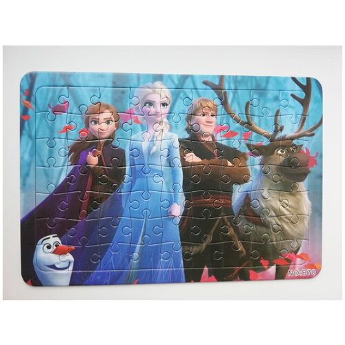 Пазл в рамке для малышей 48 деталей 26*38 см + раскраска Disney Холодное Сердце 2 Эльза Анна Олаф