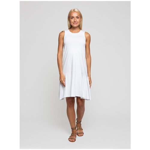 Женское легкое платье сарафан, белый, размер 52(2XL)