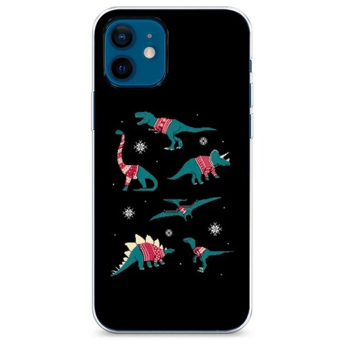 фото Силиконовый чехол "динозавры в свитерах" на apple iphone 12 mini / айфон 12 мини case place