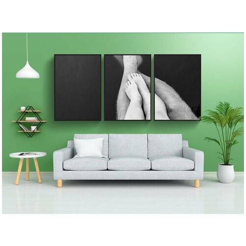 фото Модульный постер "ноги, руки, шорты" 180x90 см. из 3х частей в тубусе, без рамки lotsprints