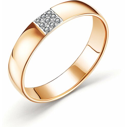 Кольцо Diamant online, золото, 585 проба, бриллиант, размер 17, бесцветный