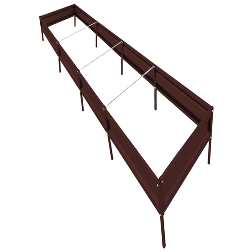 Грядка оцинкованная с полимерным покрытием, ладожские грядки, усиленная 0.6х4 м.