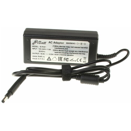 Блок питания iBatt iB-U1-R461 19,5V 3,33A, 65W, 4.8*1.7 mm для HP-Compaq Envy 6-1031er, Envy 6-1150er, Folio 13-2000, Folio 13-1001er, Envy 6-1254er, Envy 4-1271er, Envy 6-1101er, Envy 4-1151er, Envy 6-1154er, ENVY Sleekbook 6-1031er, блок питания anybatt 22 b1 461 19 5v 3 33a 65w разъём 4 8 1 7 mm для hp compaq ppp009c 677770 002 380467 001