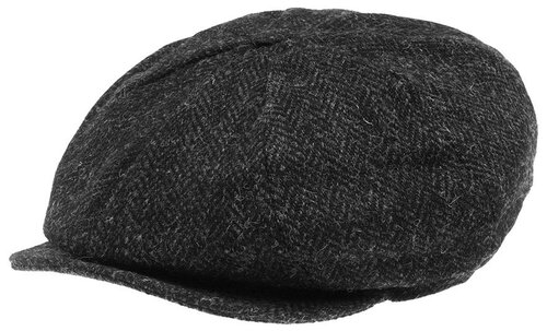Кепка восьмиклинка Hanna Hats, шерсть, подкладка, размер 55, черный