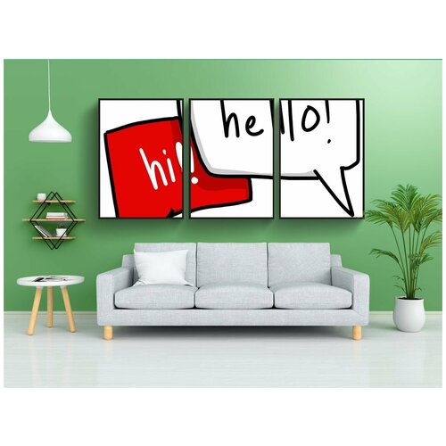 фото Набор модулных постеров для интерьера "приветствие, здравствуй, привет" 60x90 см. в тубусе, без рамки lotsprints