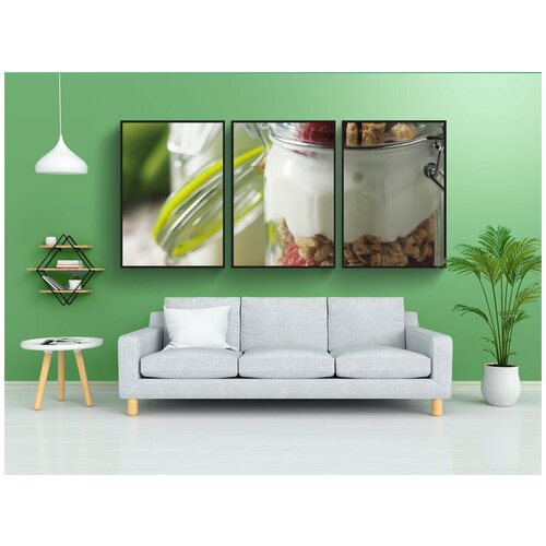 фото Набор модулных постеров для интерьера "йогурт, парфе, стекло" 60x90 см. в тубусе, без рамки lotsprints