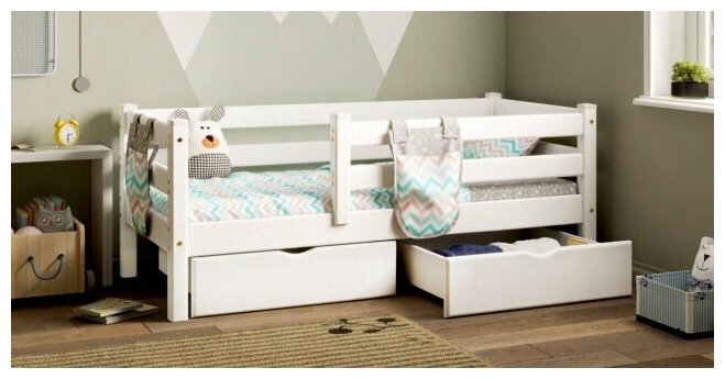 Кровать детская Соня (белая) С-160 с ящиками (сп. место 160х70)
