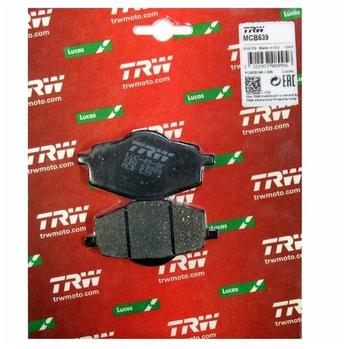 Торм.Колодки Дисковые 70,9x36,1x9,2 Moto Gilera/Yamaha Dt/Tt/Xt, 50-600, 88-02 TRW арт. MCB539SI