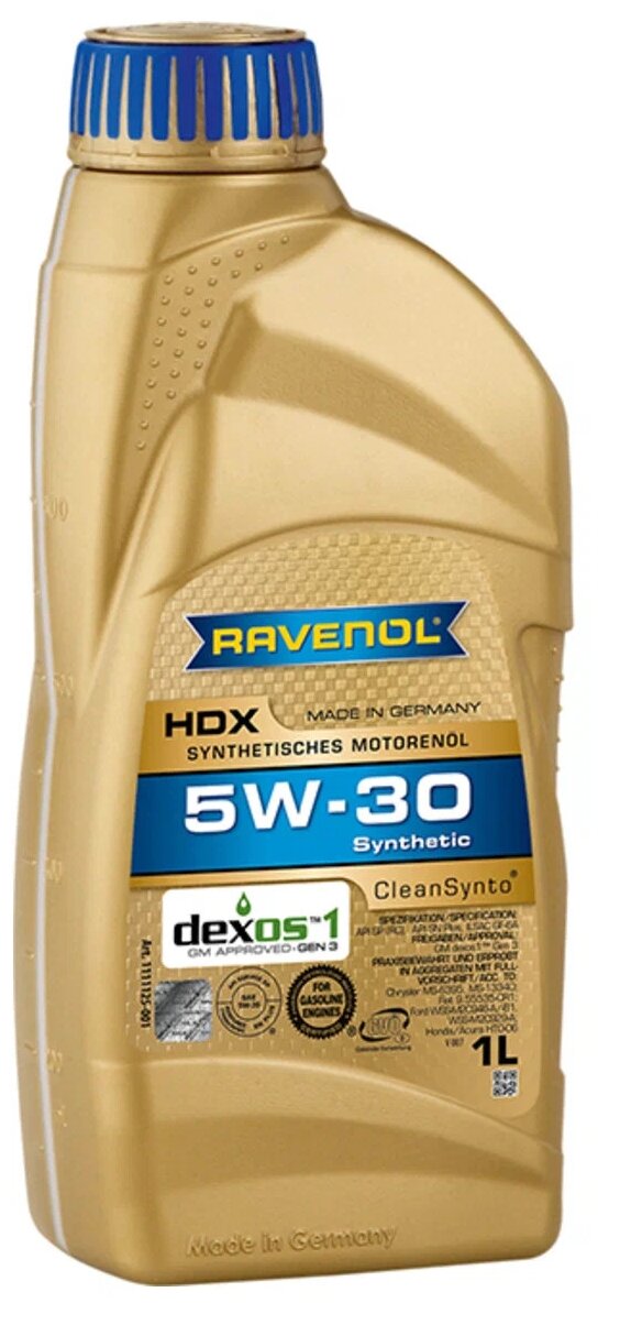 Моторное масло ravenol hdx sae 5w-30 (1л)