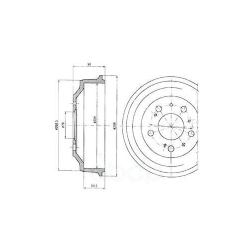 Барабан тормозной [254x64,5] 5 отв., delphi, bf327