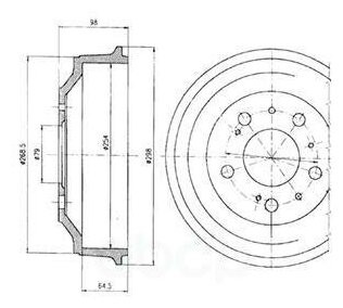 Барабан тормозной [254x64 5] 5 отв. BF327 DELPHI