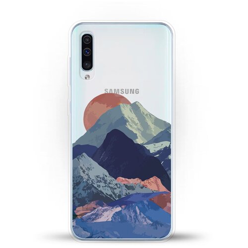 матовый силиконовый чехол разноцветные ленты на samsung galaxy a50 самсунг галакси а50 Силиконовый чехол Горы на Samsung Galaxy A50