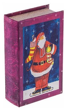 Gamma BBK-01 шкатулка-книга 17 х 11 х 5 см №015 Санта на коньках