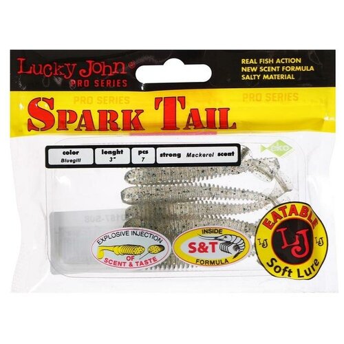 Виброхвосты Lucky John Pro Series Spark Tail 7.60/S08 (7 штук) виброхвосты съедобные искусственные lj pro series spark tail 3 0in 07 60 033 7шт