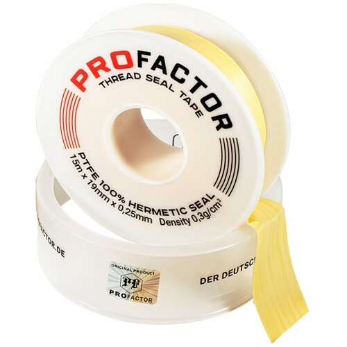 ФУМ лента PROFACTOR PF Professional желтая Ф85 мм 19мм х 0,25мм х 15м PF FE 531 pf fe 530 фум лента profactor pf fe 530 для воды