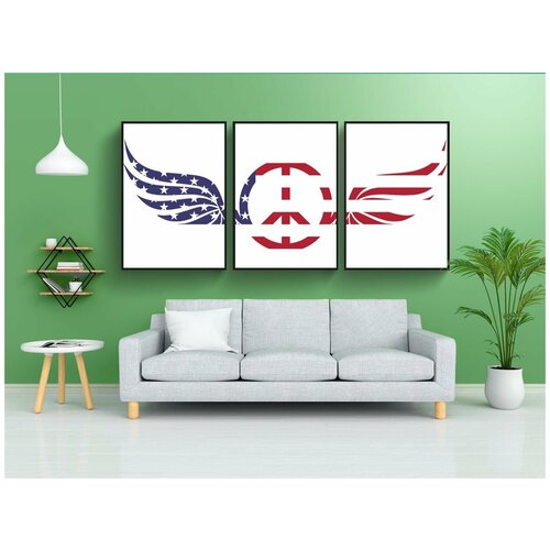 фото Набор модулных постеров для интерьера "мир, знак, америка" 60x90 см. в тубусе, без рамки lotsprints