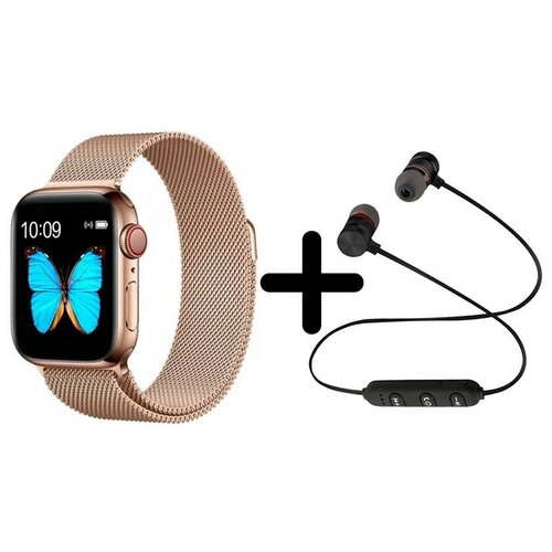 Умные часы BandRate Smart BRST500500GGWB-SET1 с беспроводными наушниками тонометром счетчиком калорий 418400₽