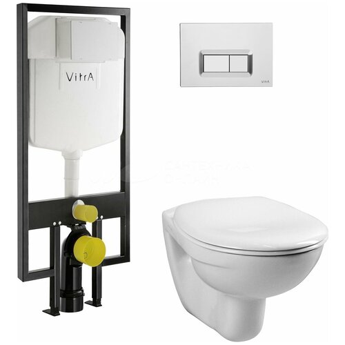 Комплект VitrA Normus 9773B003-7200 кнопка хром комплект инсталляции vitra 9773b003 7202 normus унитаз подв с крышкой инсталляция панель смыва глянец хром 740 0580