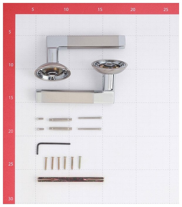 Ручка дверная Palladium Inizio SN/CP круглая розетка (хром)