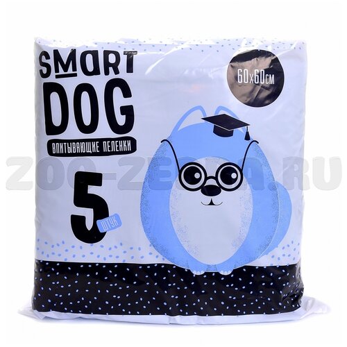Smart Dog Впитывающие пеленки для собак 60*60, 5 шт, 0,1 кг