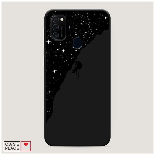 фото Чехол силиконовый матовый samsung galaxy m21 скалолаз в космосе case place