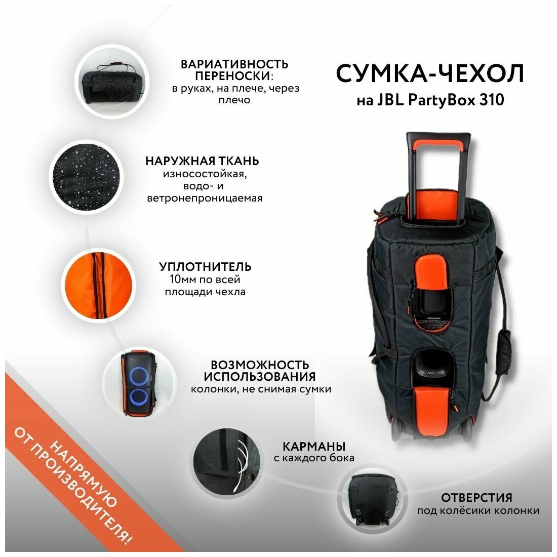 Сумка-чехол на колонку JBL PartyBox 310 (GoodBag)