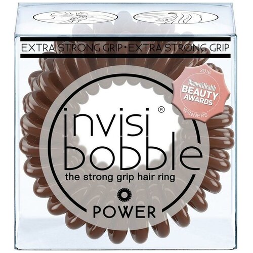 фото Invisibobble резинка-браслет для волос power pretzel brown (с подвесом)