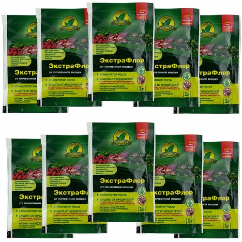 Биоинсектицид ЭкстраФлор от почвенной мошки 1г на натуральных компонентах 10 штук