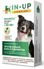 Ин-Ап Комплекс раствор (капли) от блох, клещей, вшей и гельминтов для собак от 20 до 30 кг, 3 мл