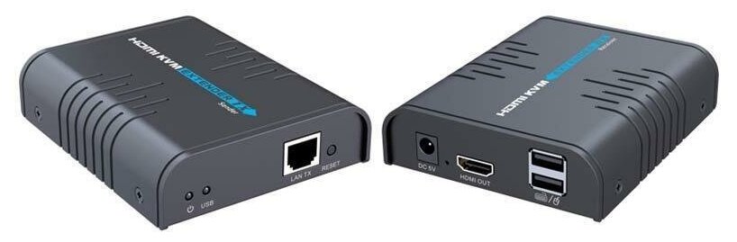 Удлинитель KVM HDMI по витой паре CAT5/5e/6 до 120 метров поверх протокола IP, FullHD Lenkeng LKV373KVM