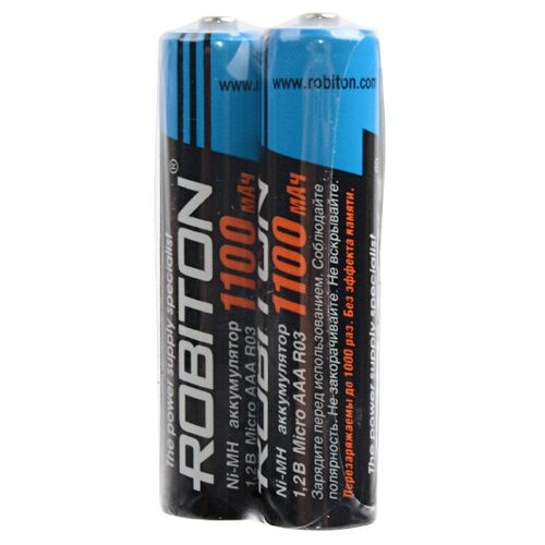 фото Robiton аккумулятор robiton ni-mh aaa 1100mah sr2, 2шт (1100mhaaa)