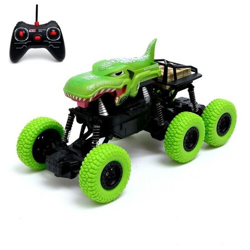 Джип радиоуправляемый DINO, 1:16, 4WD, работает от аккумулятора, цвет зелёный джип радиоуправляемый 1 16 4wd работает от аккумулятора цвет зелёный