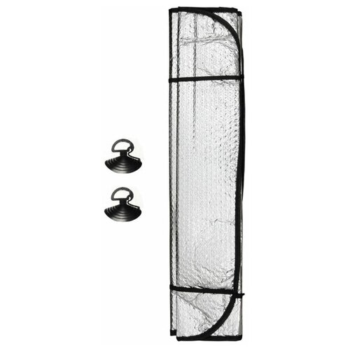 Шторка солнцезащитная в автомобиль на лобовое стекло 130х60 см серебро