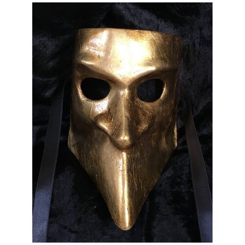 маска венецианская баута цвет золотой Золотая маска Баута (10256)