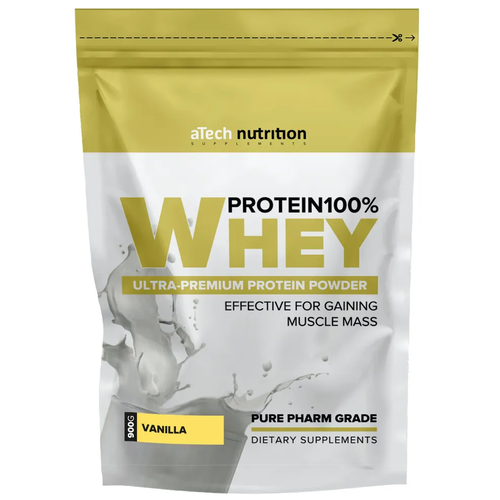 Протеин aTech Nutrition Whey Protein 100% Special Series, 900 гр., (ваниль) протеин atech nutrition whey protein 100% 900 гр шоколад