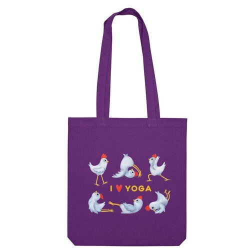 фото Сумка «я люблю йогу. курицы в асанах» (ярко-синий) us basic