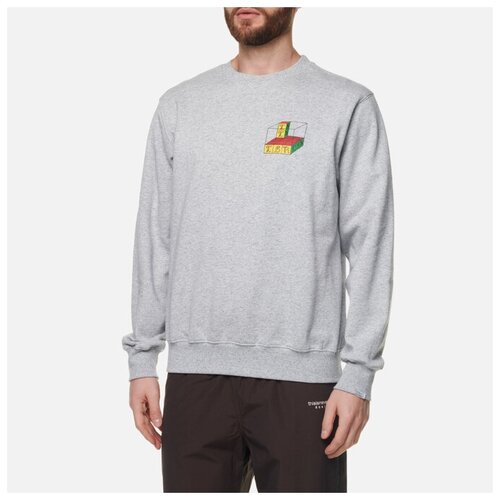 фото Мужская толстовка thisisneverthat cube crew neck серый, размер m