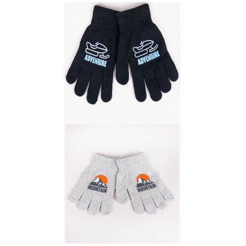 фото Перчатки yo! демисезонные, размер 14, черный, синий