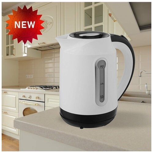 Электрический чайник для дома офиса домашний кухонный электрочайник объем 17 л защита от перегрева для дома офиса белый 239900₽