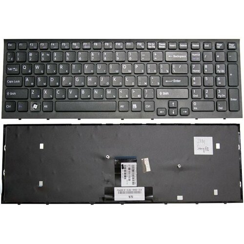Клавиатура для ноутбука Sony Vaio VPC-EB черная с черной рамкой 002291 1430₽