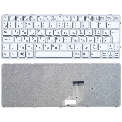 Клавиатура для ноутбука Sony Vaio SVE11 белая с белой рамкой 1166₽