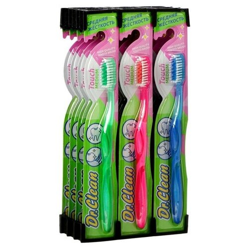Др.Клин Зубная щётка Dr.Clean Touch, средняя жесткость, микс